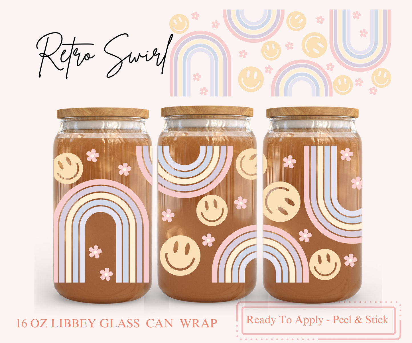 UV DTF Libbey Glass Can Wrap - Ready To Apply - Peel & Stick