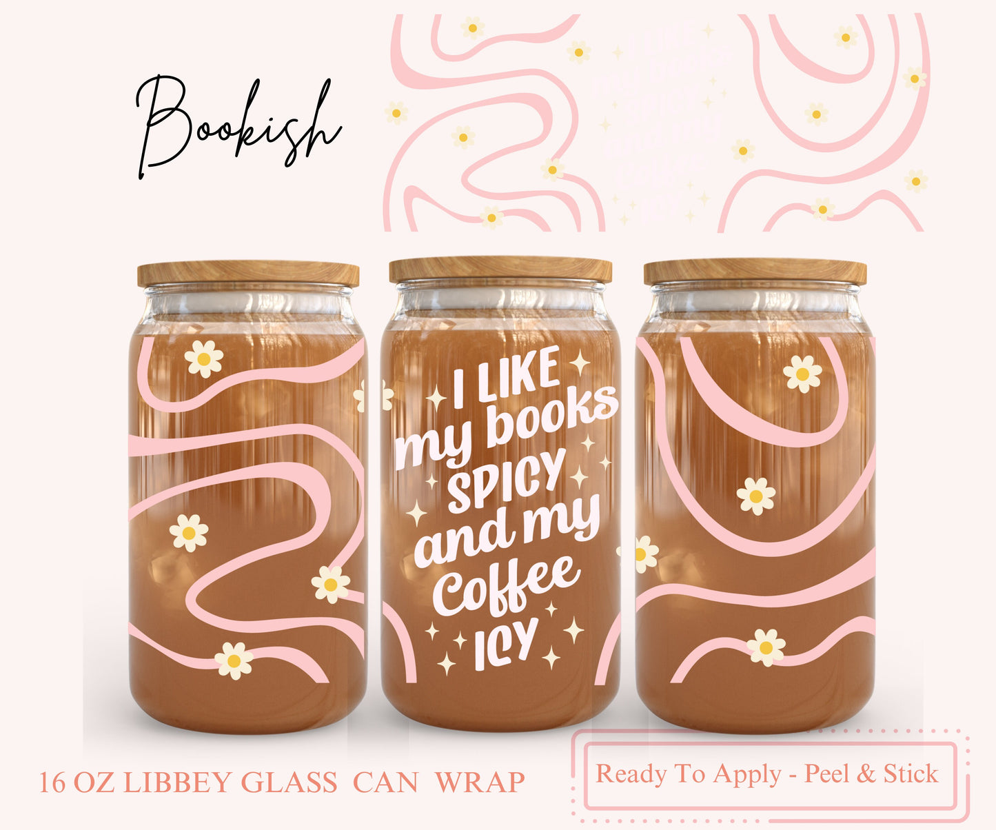 UV DTF Libbey Glass Can Wrap - Ready To Apply - Peel & Stick