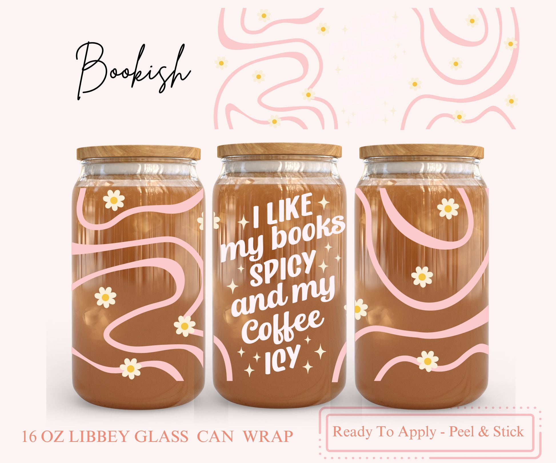 UV DTF Libbey Glass Can Wrap - Ready To Apply - Peel & Stick