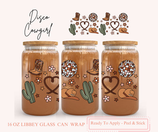 UV DTF Libbey Glass Can Wrap - Ready To Apply - Peel & Stick
