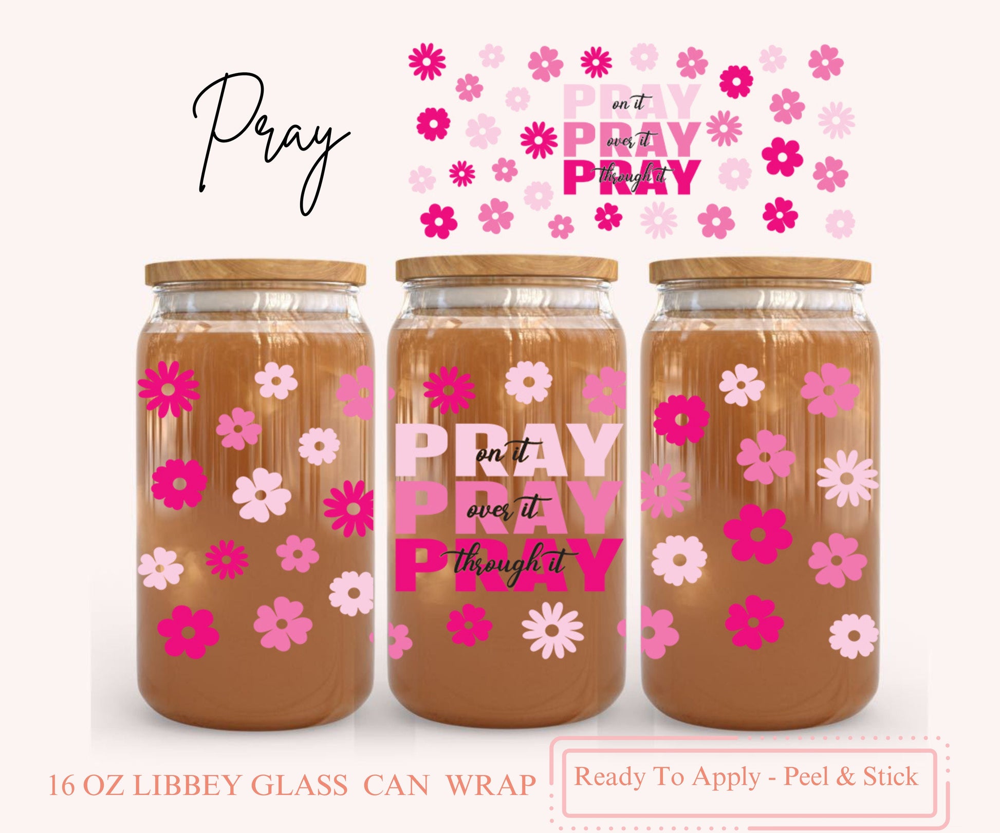 UV DTF Libbey Glass Can Wrap - Ready To Apply - Peel & Stick