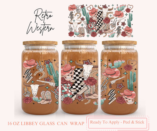 UV DTF Libbey Glass Can Wrap - Ready To Apply - Peel & Stick