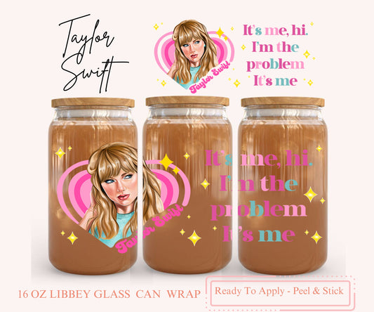 UV DTF Libbey Glass Can Wrap - Ready To Apply - Peel & Stick