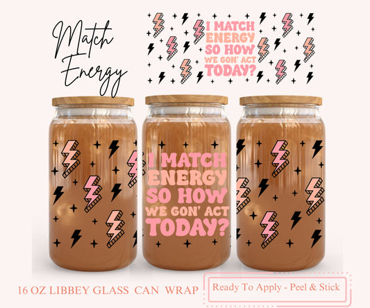 UV DTF Libbey Glass Can Wrap - Ready To Apply - Peel & Stick