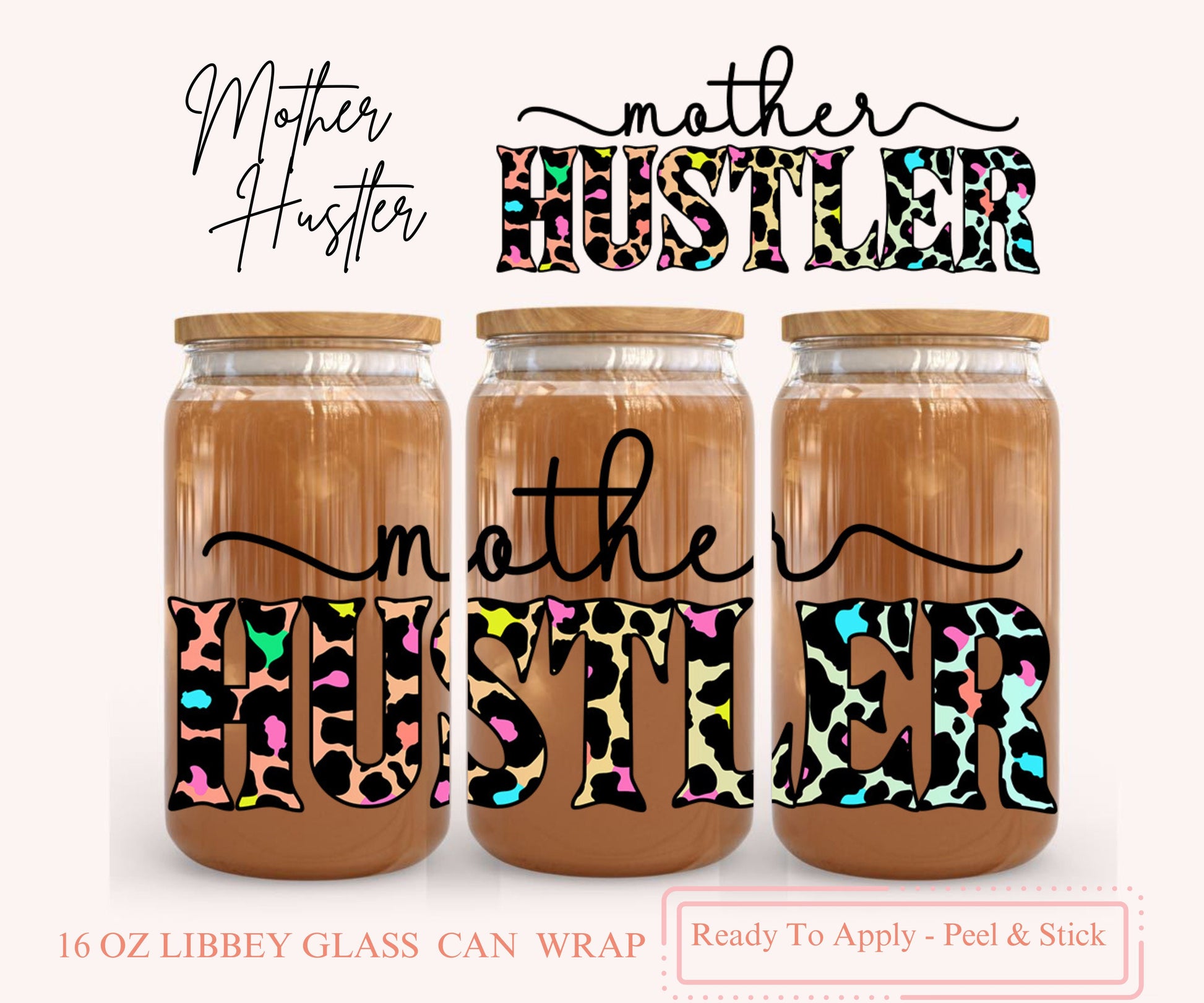 UV DTF Libbey Glass Can Wrap - Ready To Apply - Peel & Stick