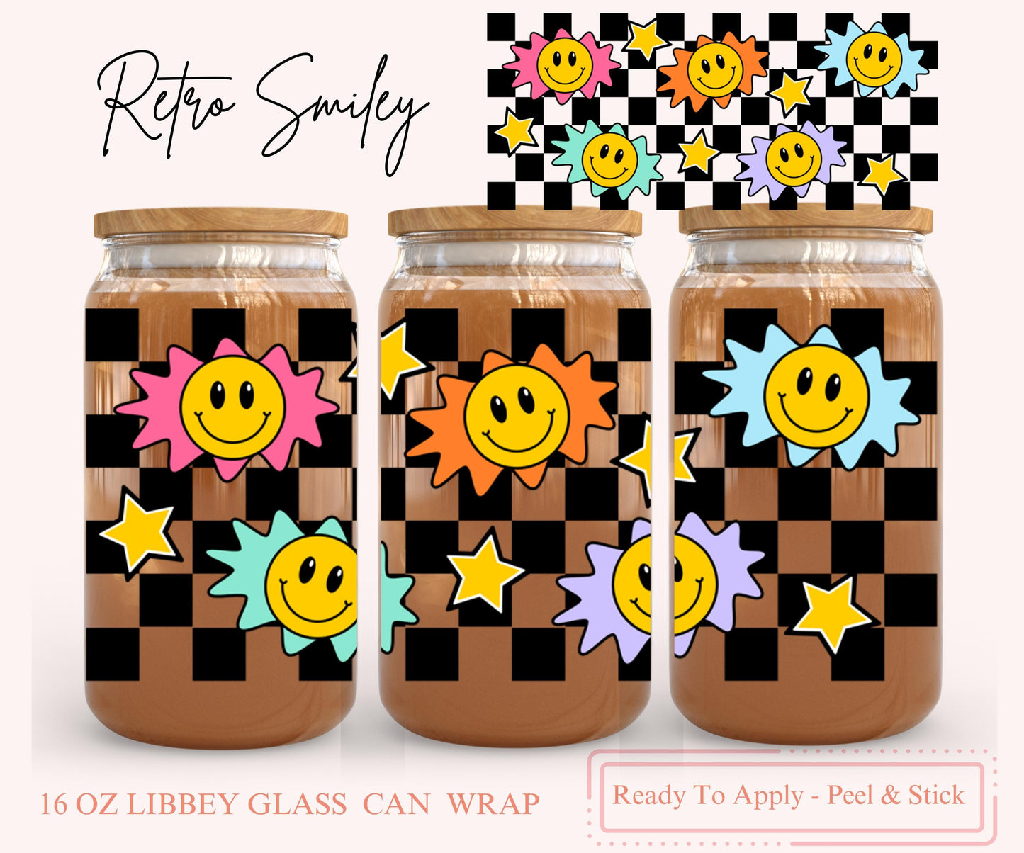 UV DTF Libbey Glass Can Wrap - Ready To Apply - Peel & Stick