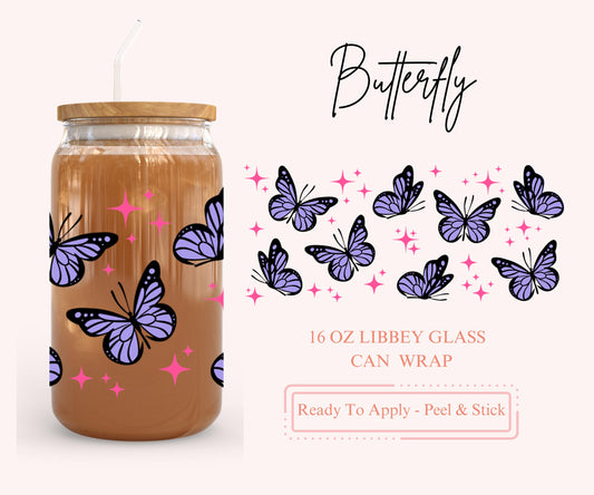 UV DTF Libbey Glass Can Wrap - Ready To Apply - Peel & Stick
