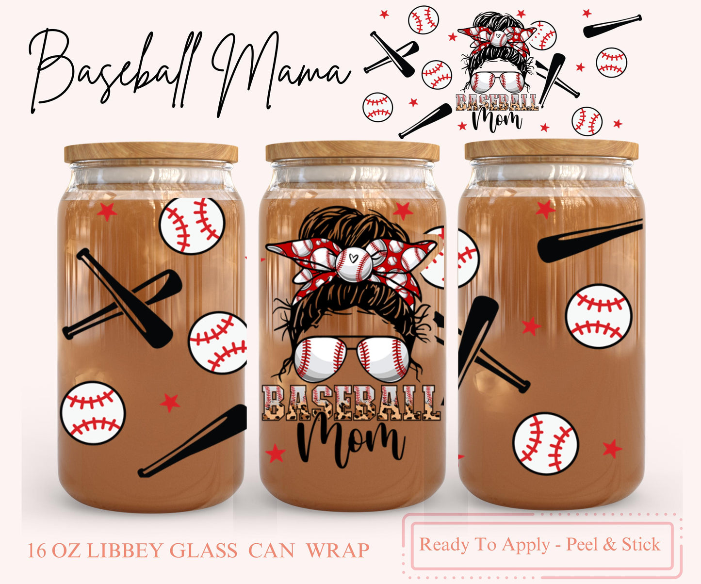 UV DTF Libbey Glass Can Wrap - Ready To Apply - Peel & Stick