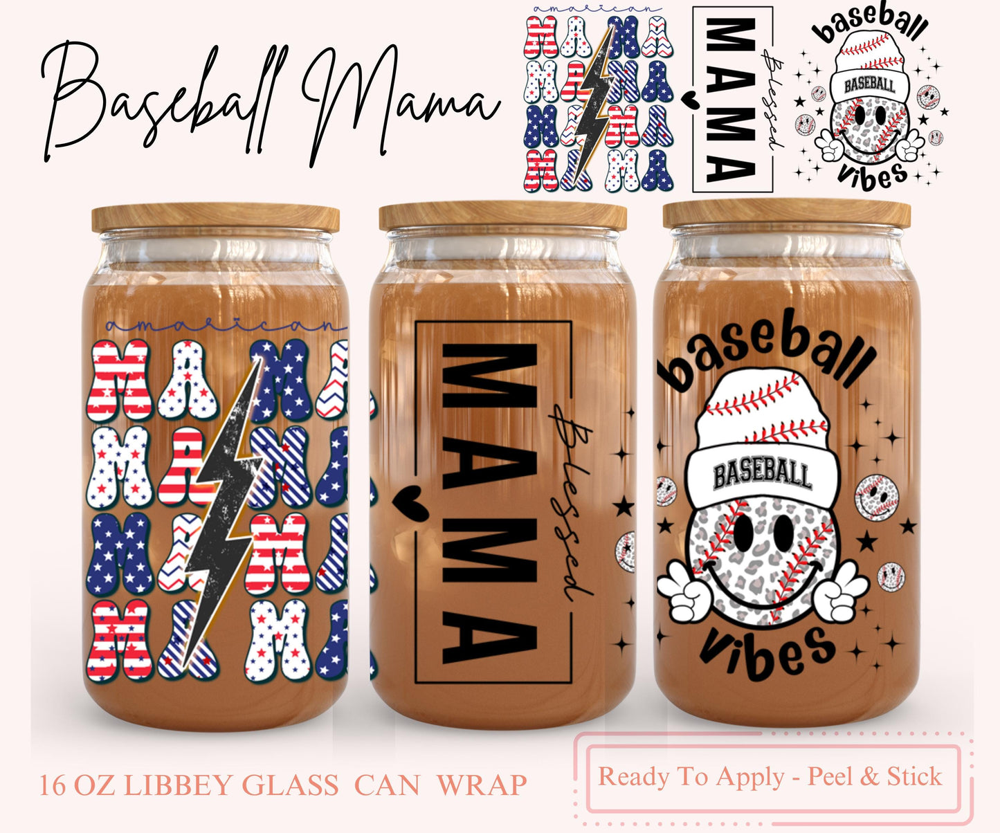 UV DTF Libbey Glass Can Wrap - Ready To Apply - Peel & Stick