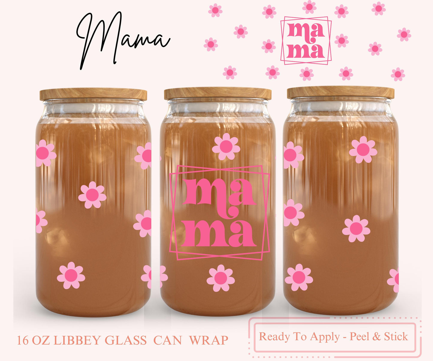 UV DTF Libbey Glass Can Wrap - Ready To Apply - Peel & Stick