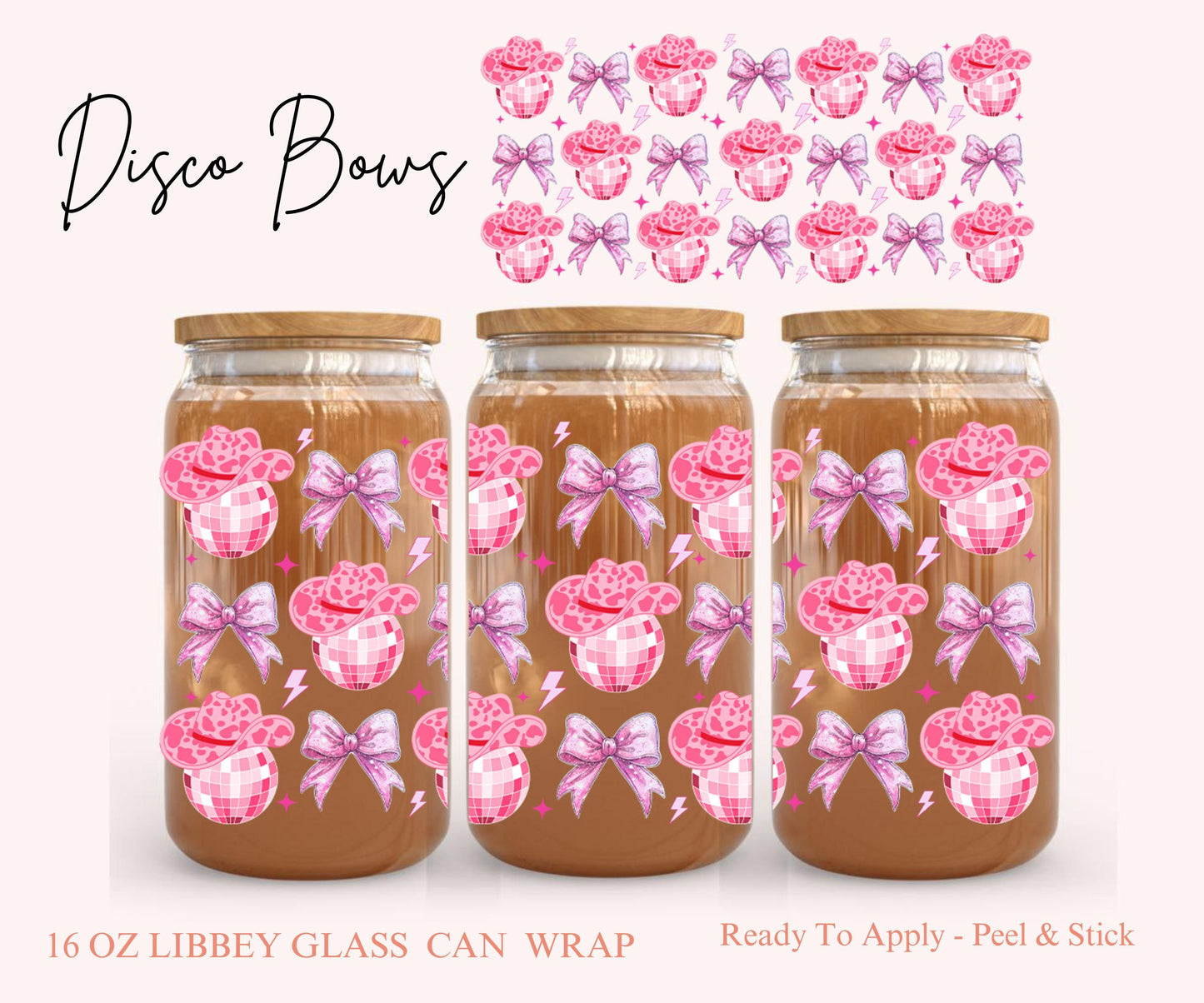 UV DTF Libbey Glass Can Wrap - Ready To Apply - Peel & Stick
