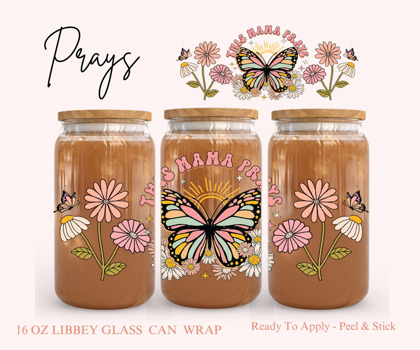 UV DTF Libbey Glass Can Wrap - Ready To Apply - Peel & Stick