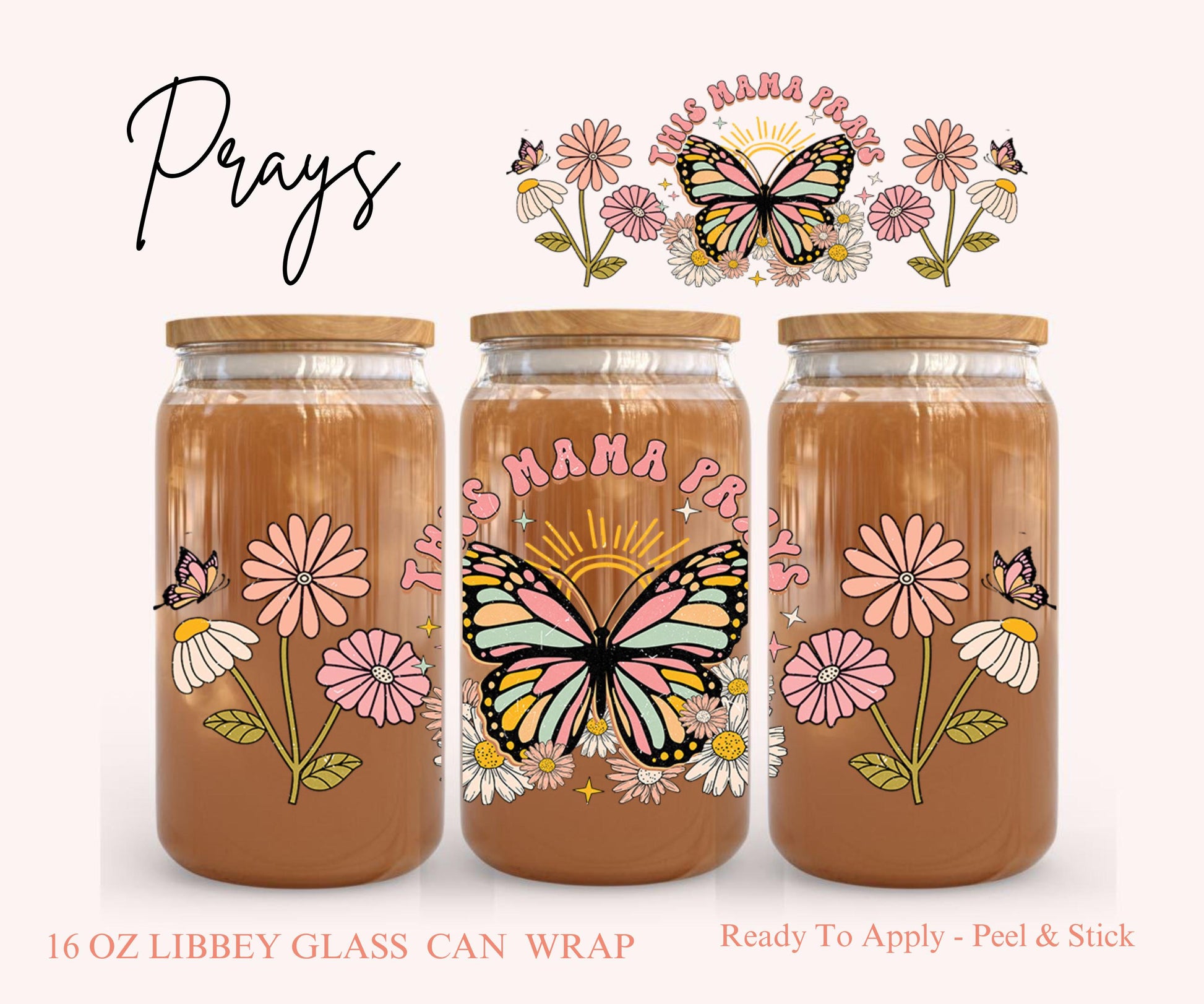 UV DTF Libbey Glass Can Wrap - Ready To Apply - Peel & Stick