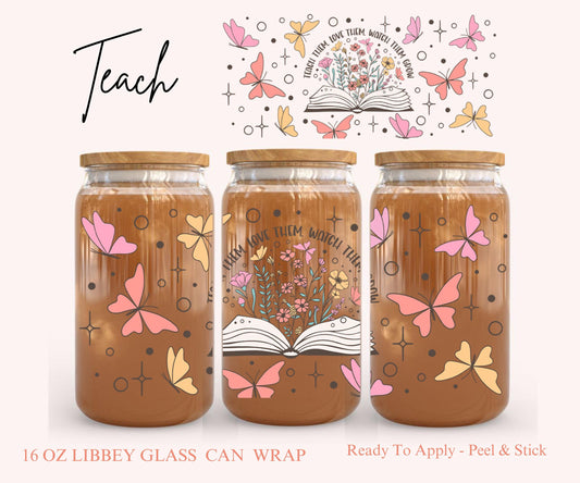 UV DTF Libbey Glass Can Wrap - Ready To Apply - Peel & Stick