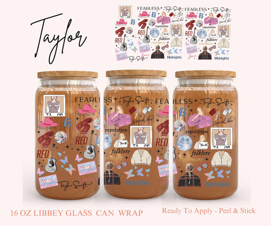 UV DTF Libbey Glass Can Wrap - Ready To Apply - Peel & Stick