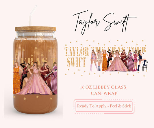 UV DTF Libbey Glass Can Wrap - Ready To Apply - Peel & Stick