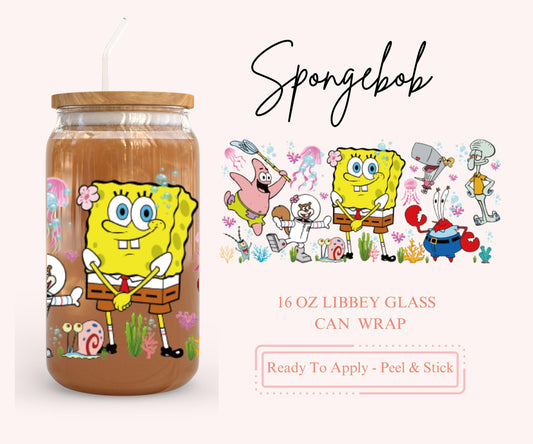 UV DTF Libbey Glass Can Wrap - Ready To Apply - Peel & Stick