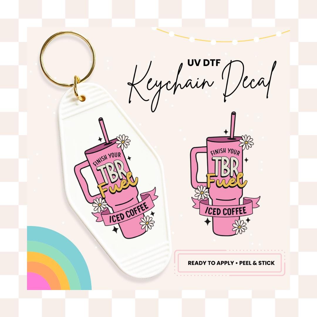 UV DTF Sticker For Retro Motel Keychain- Ready To Apply- No Heat Needed - Ready to Ship!