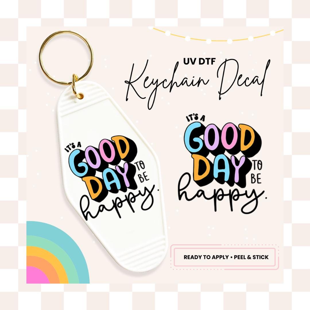 UV DTF Sticker For Retro Motel Keychain- Ready To Apply- No Heat Needed - Ready to Ship!