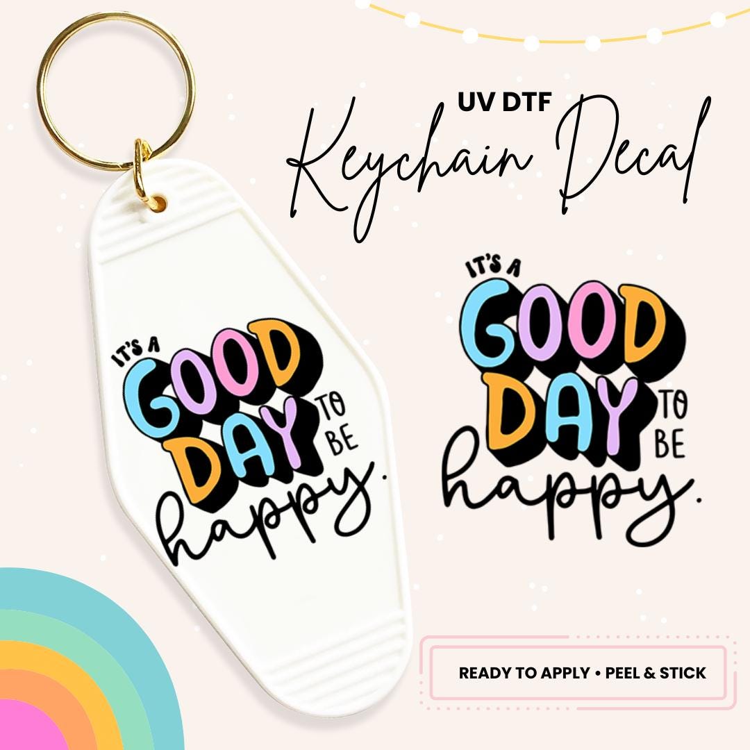 UV DTF Sticker For Retro Motel Keychain- Ready To Apply- No Heat Needed - Ready to Ship!