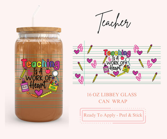 UV DTF Libbey Glass Can Wrap - Ready To Apply - Peel & Stick