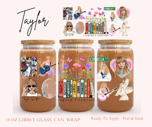 UV DTF Libbey Glass Can Wrap - Ready To Apply - Peel & Stick