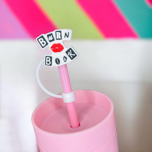 Burn Book Straw Topper | Tumbler Accessories | Straw Cover | Fits 8mm/10mm Straws | Straw Topper