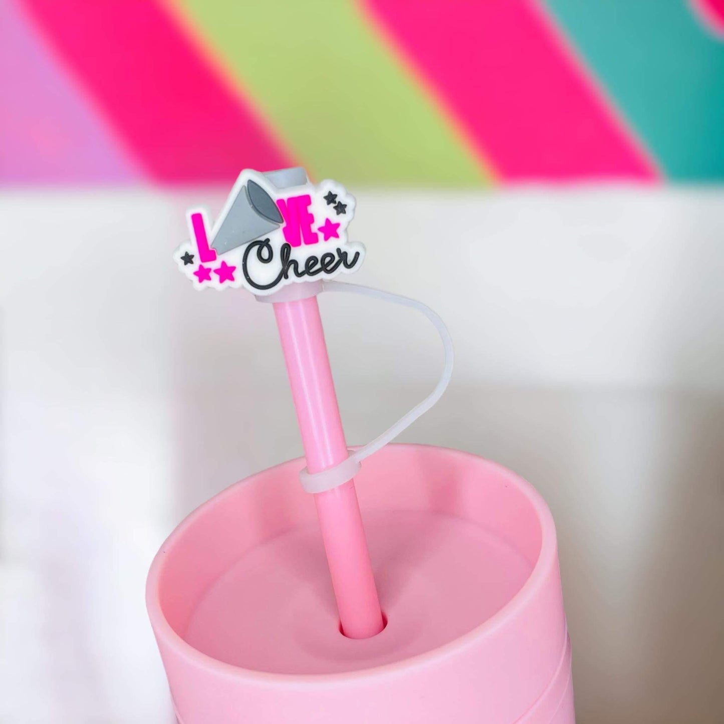 Love Cheer Straw Topper | Tumbler Accessories | Straw Cover | Fits 8mm/10mm Straws | Straw Topper