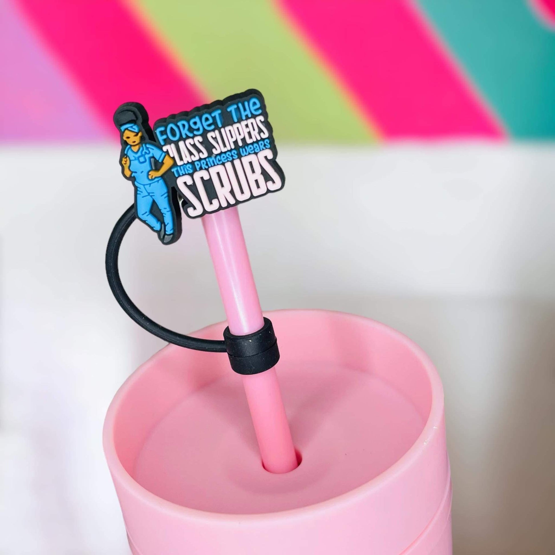 Nurse Straw Topper | Tumbler Accessories | Straw Cover | Fits 8mm/10mm Straws | Straw Topper