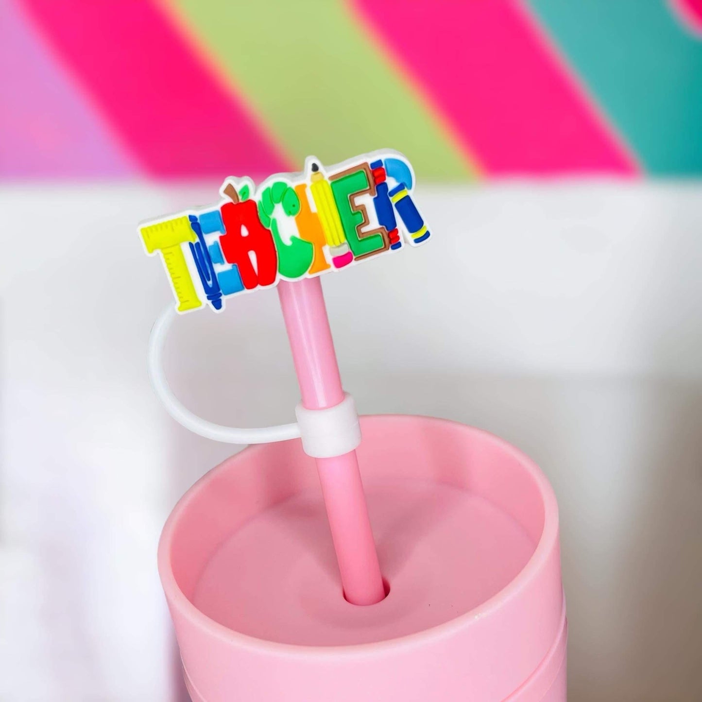 Teacher Straw Topper | Tumbler Accessories | Straw Cover | Fits 10mm Straws | Straw Topper
