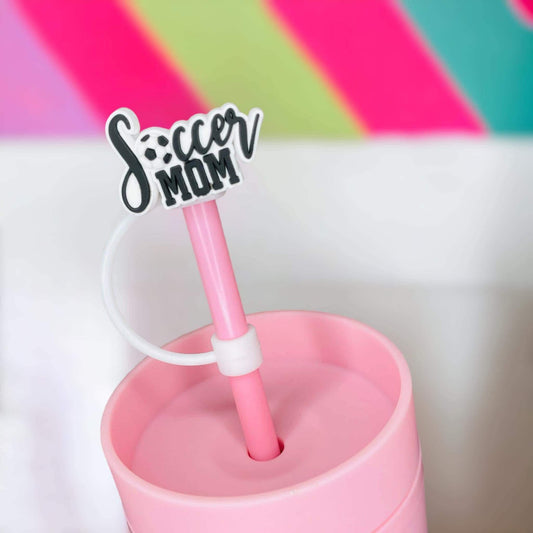 Soccer Mom Straw Topper | Tumbler Accessories | Straw Cover | Fits 8mm/10mm Straws | Straw Topper