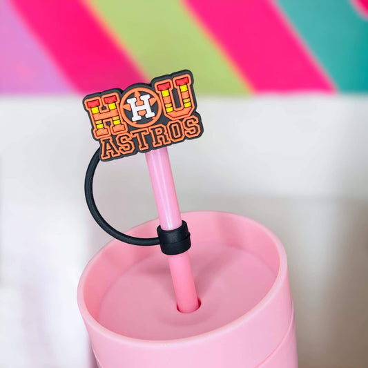 Houston Astros Straw Topper | Tumbler Accessories | Straw Cover | Fits 8mm/10mm Straws | Straw Topper