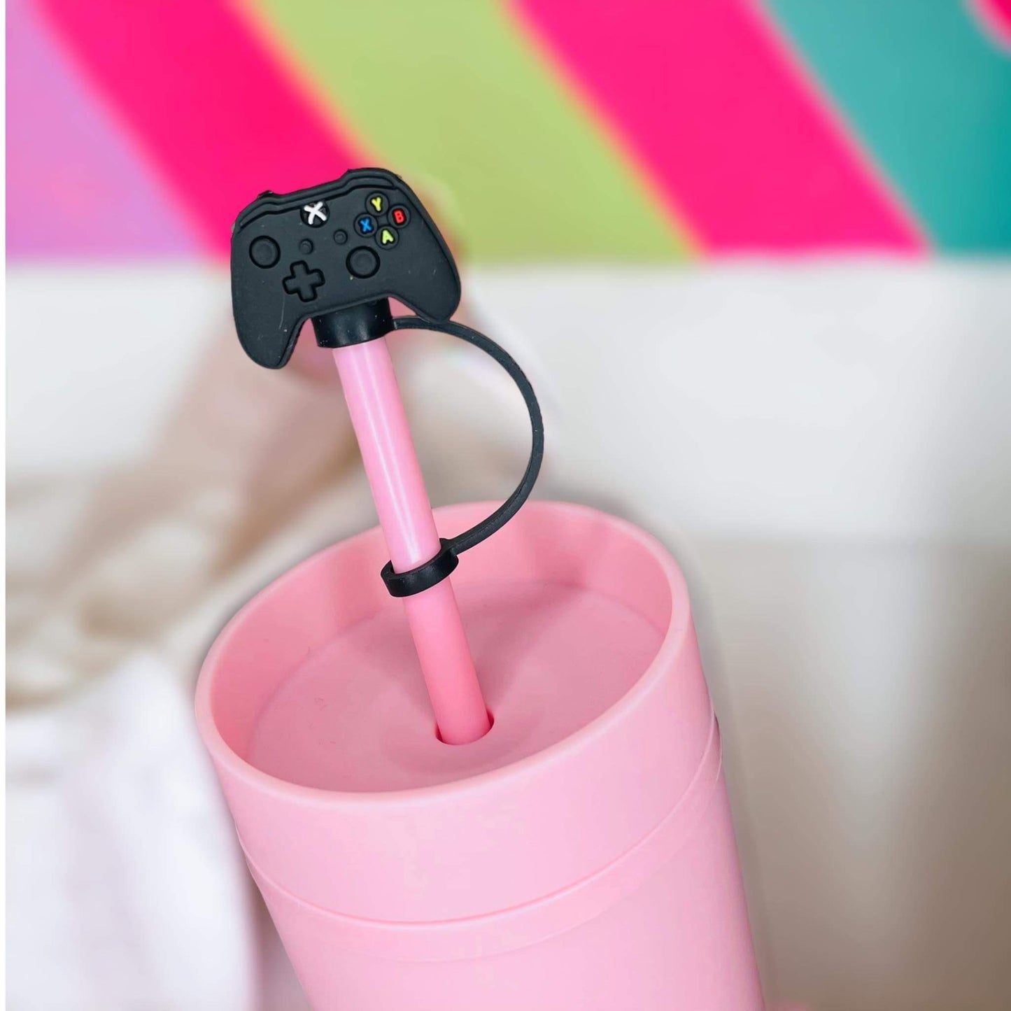 Gaming Controller Straw Topper | Tumbler Accessories | Straw Cover | Fits 8mm/10mm Straws | Straw Topper