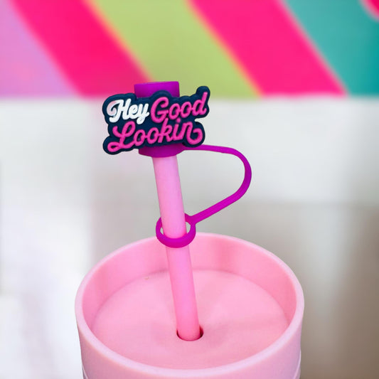 Hey Good Looking Straw Topper | Tumbler Accessories | Straw Cover | Fits 10mm Straws | Straw Topper