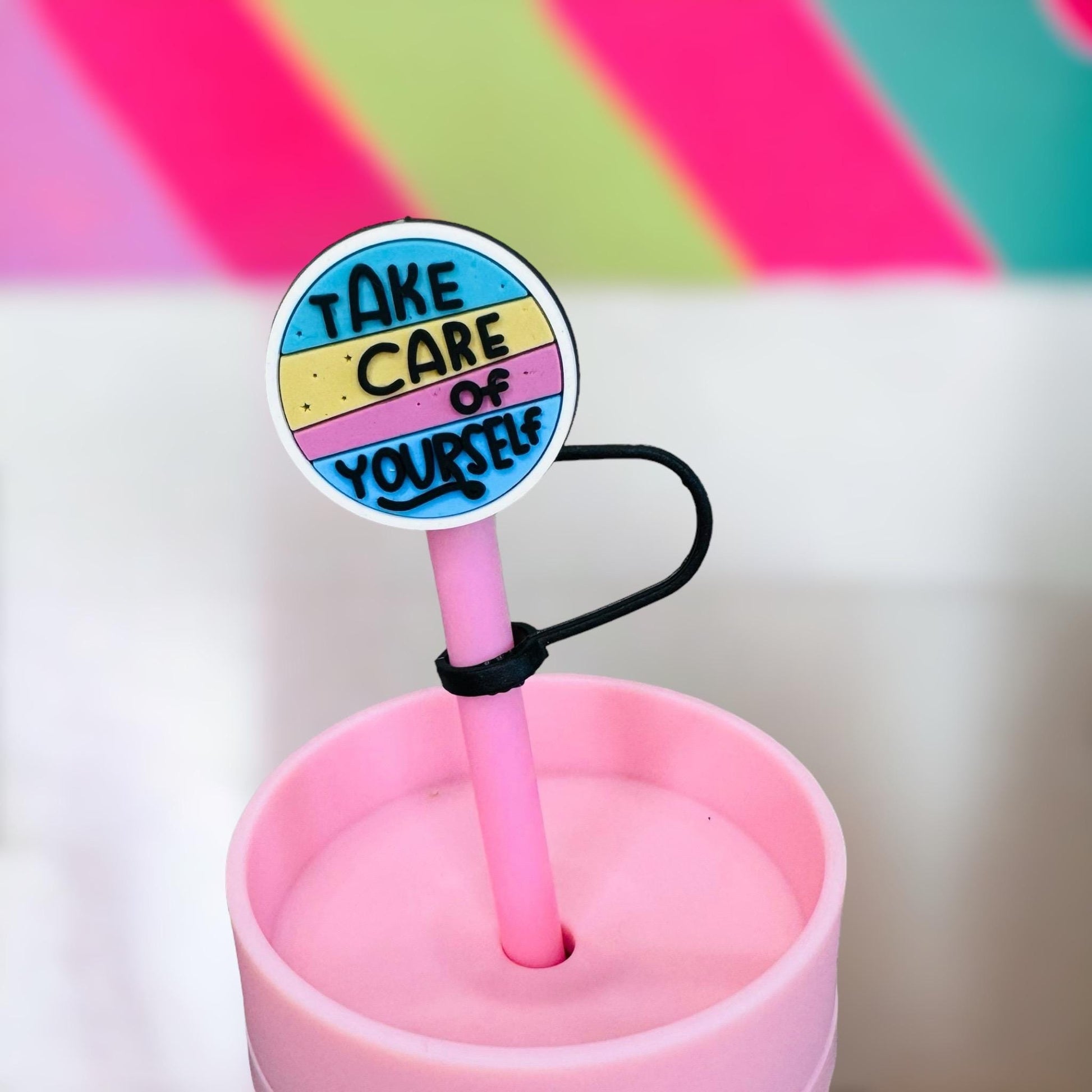 Take Care Of Yourself Straw Topper | Tumbler Accessories | Straw Cover | Fits 10mm Straws | Straw Topper