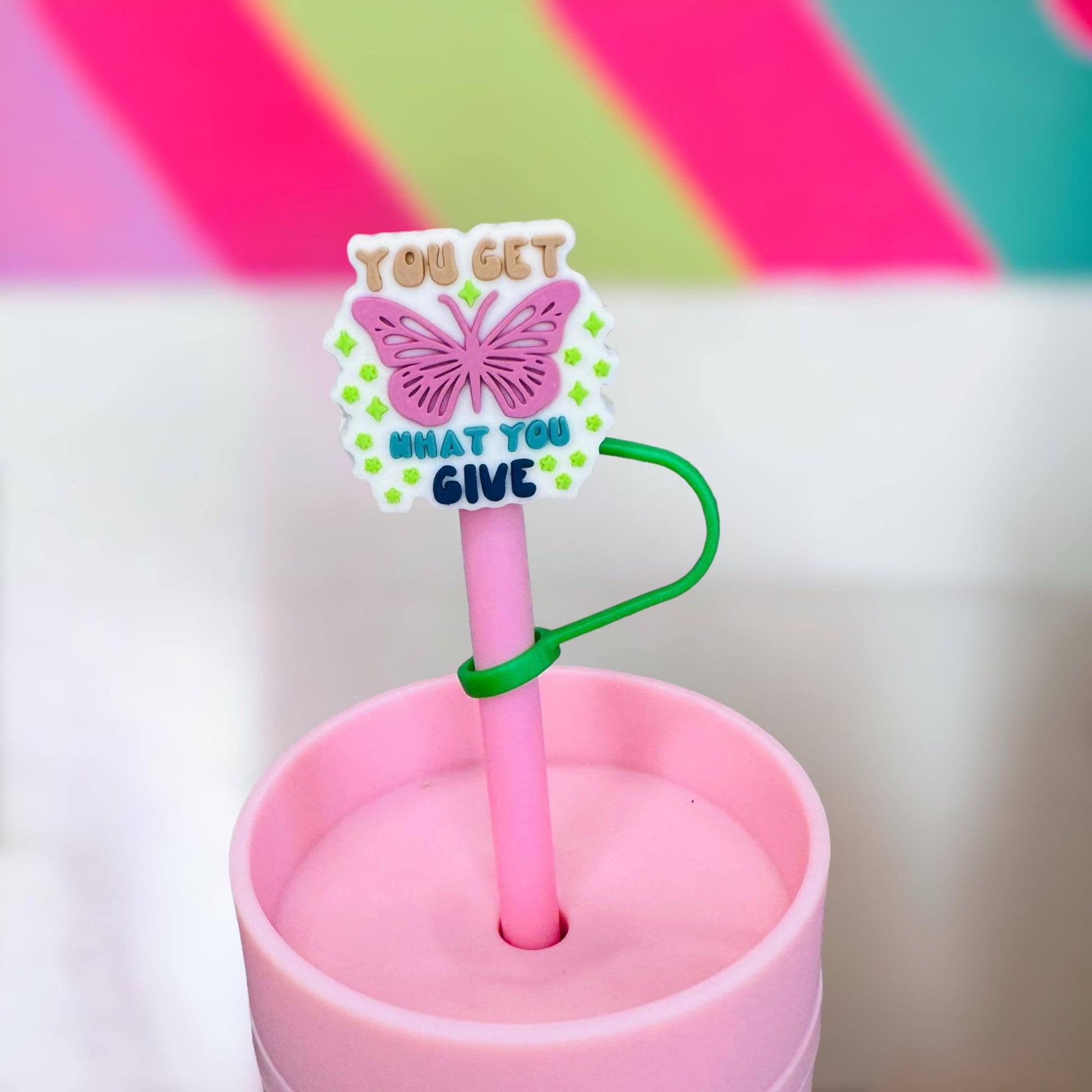 You Get What You Give Straw Topper | Tumbler Accessories | Straw Cover | Fits 10mm Straws | Straw Topper