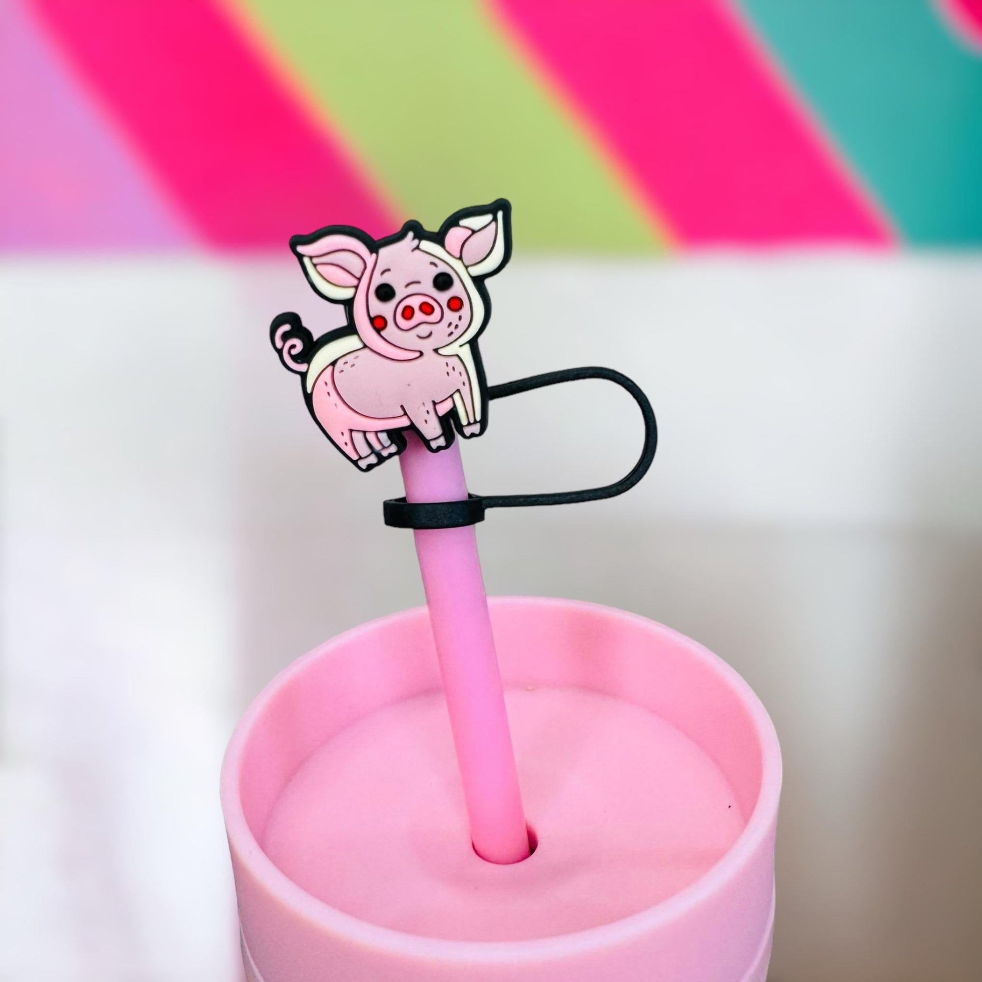 Pig Straw Topper | Tumbler Accessories | Straw Cover | Fits 10mm Straws | Straw Topper