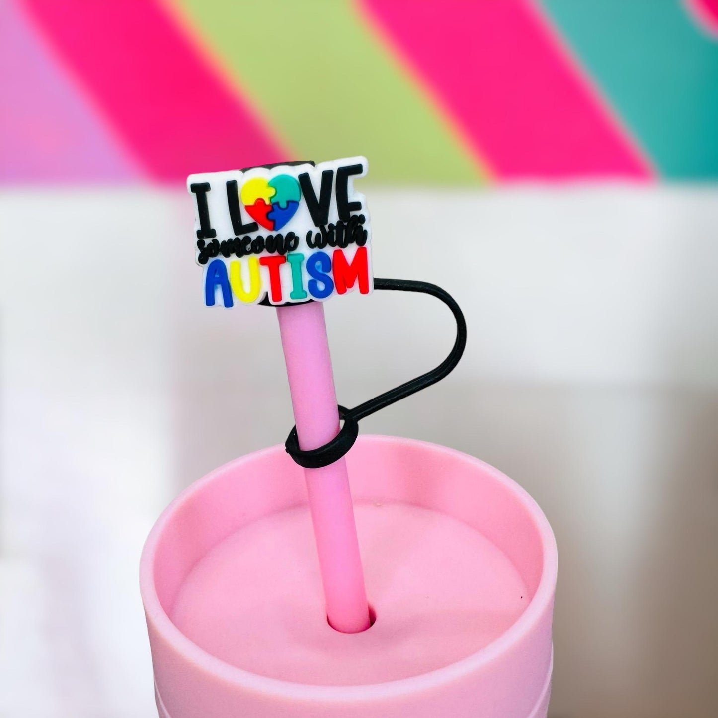 Autism Straw Topper | Tumbler Accessories | Straw Cover | Fits 10mm Straws | Straw Topper