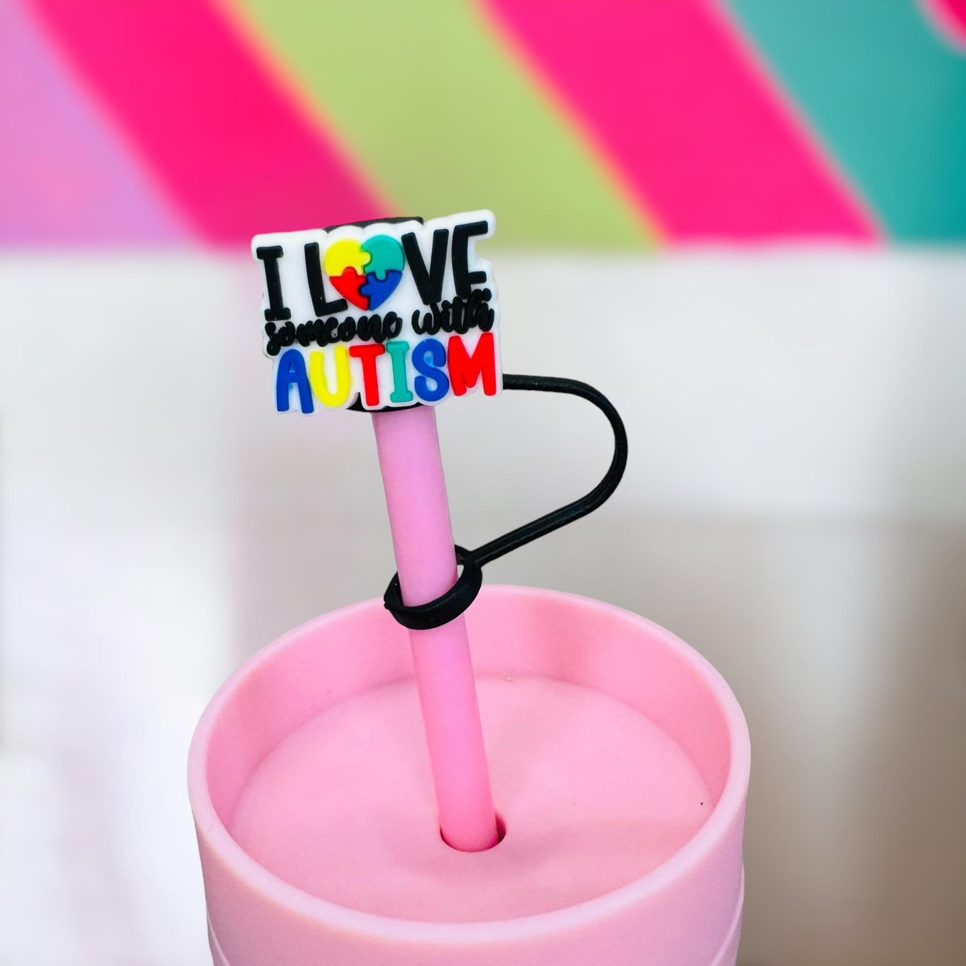 Autism Straw Topper | Tumbler Accessories | Straw Cover | Fits 10mm Straws | Straw Topper
