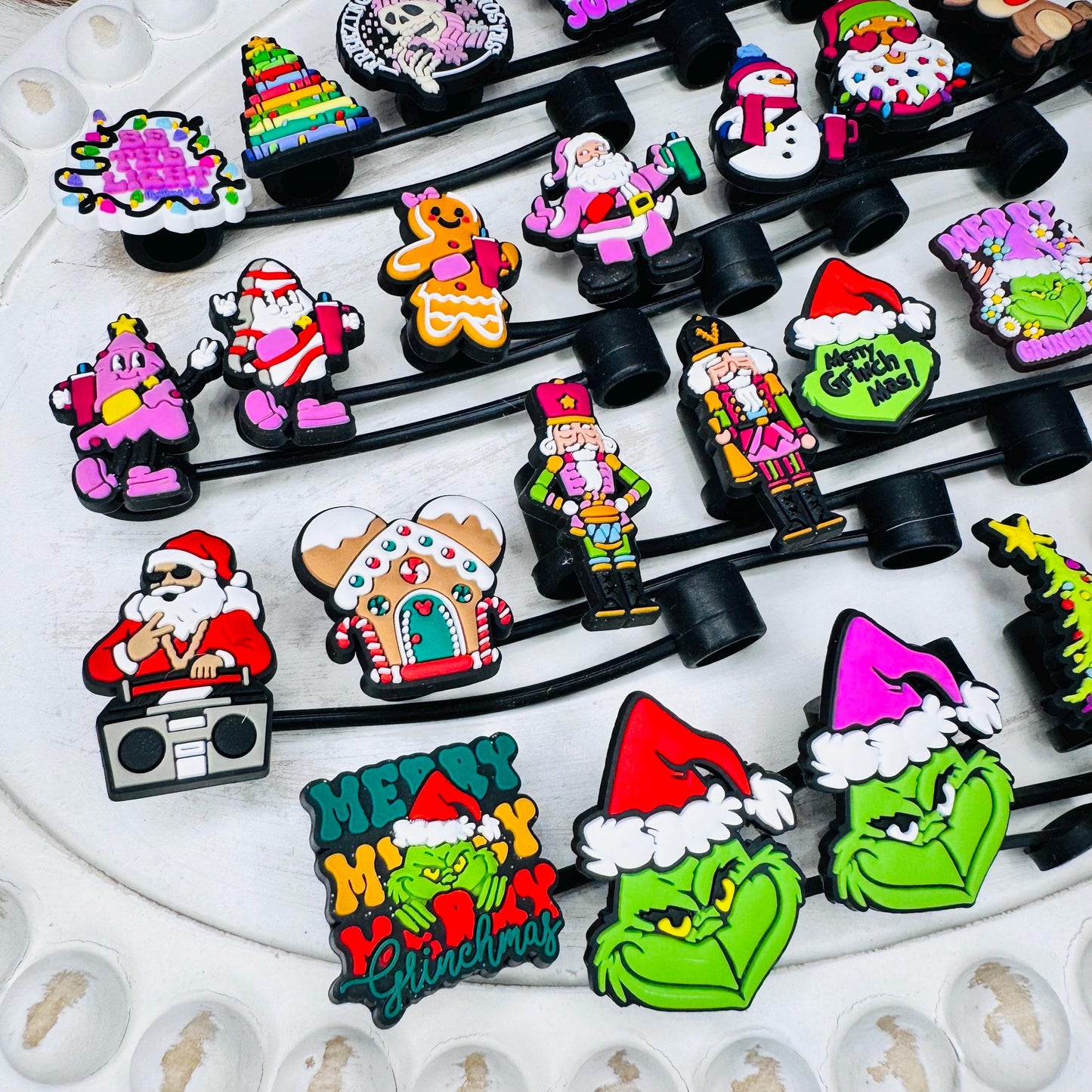 Christmas Straw Toppers | Tumbler Accessories | Straw Cover | Fits 10mm Straws | Straw Topper