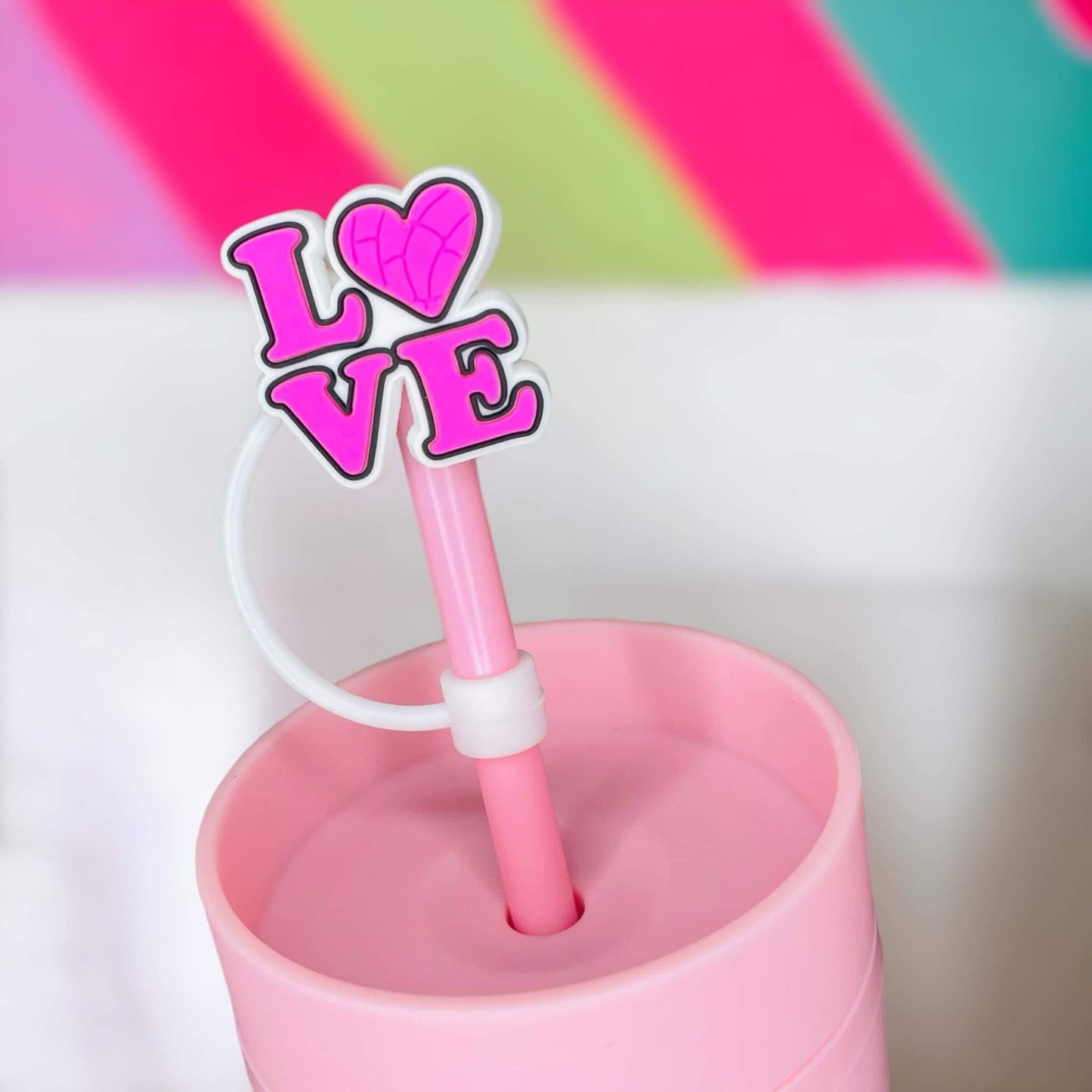 LOVE Donuts Straw Topper | Tumbler Accessories | Straw Cover | Fits 8mm/10mm Straws | Straw Topper