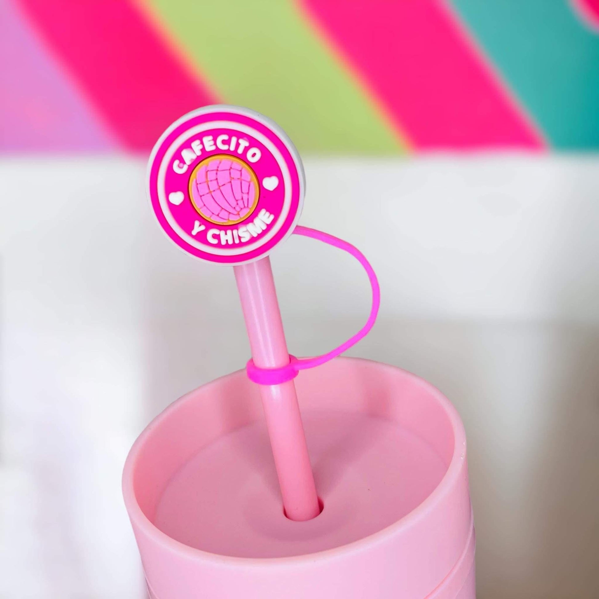 Cafecito & Chisme Straw Topper | Tumbler Accessories | Straw Cover | Fits 8mm/10mm Straws | Straw Topper