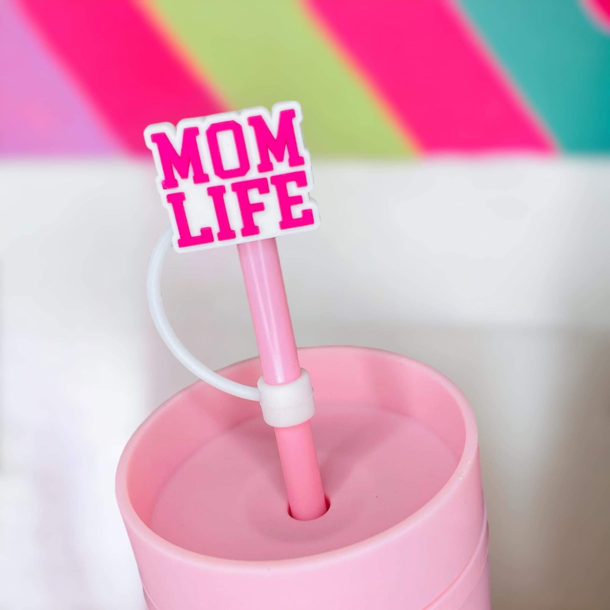 Mom Life Straw Topper | Tumbler Accessories | Straw Cover | Fits 8mm/10mm Straws | Straw Topper