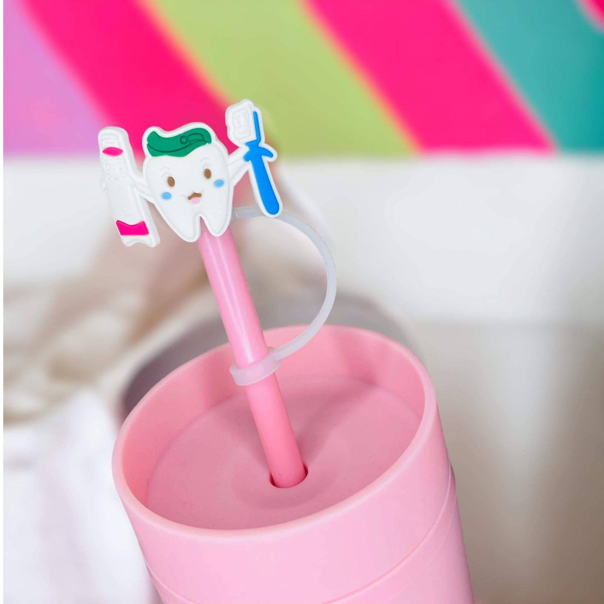 Dental Straw Topper | Tumbler Accessories | Straw Cover | Fits 8mm/10mm Straws | Straw Topper