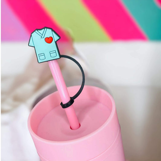 Nurse Scrubs Straw Topper | Tumbler Accessories | Straw Cover | Fits 8mm/10mm Straws | Straw Topper