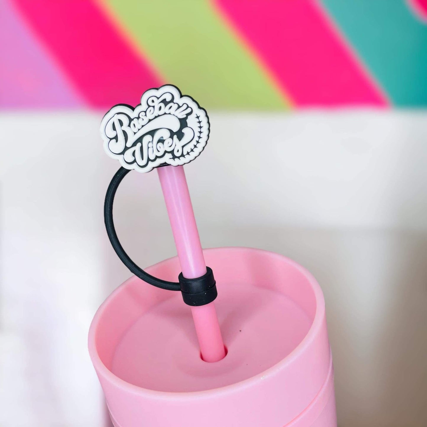 Baseball Vibes Straw Topper | Tumbler Accessories | Straw Cover | Fits 8mm/10mm Straws | Straw Topper