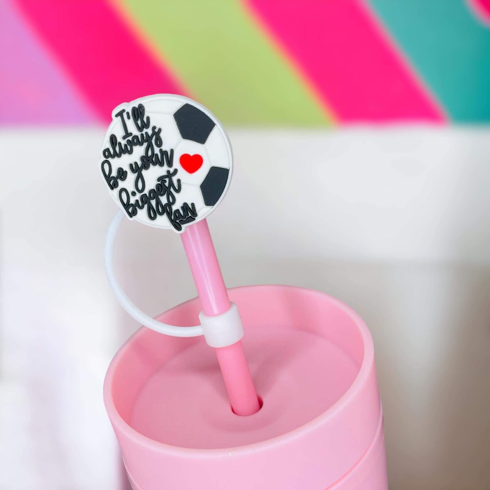 Soccer I’ll Always Be Your Biggest Fan Straw Topper | Tumbler Accessories | Straw Cover | Fits 8mm/10mm Straws | Straw Topper