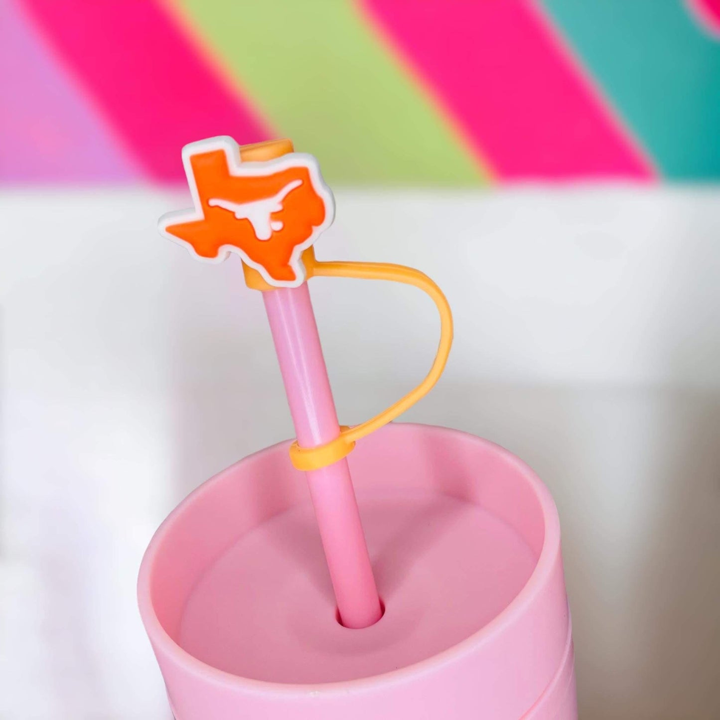 Texas Longhorns Straw Topper | Tumbler Accessories | Straw Cover | Fits 8mm/10mm Straws | Straw Topper
