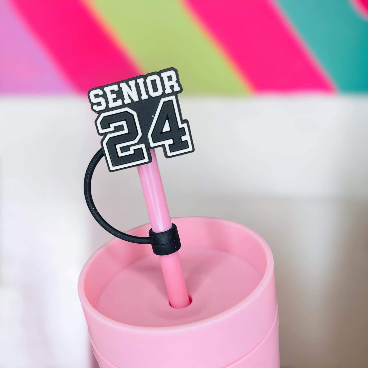 Senior Class Of 24 Straw Topper | Tumbler Accessories | Straw Cover | Fits 8mm/10mm Straws | Straw Topper