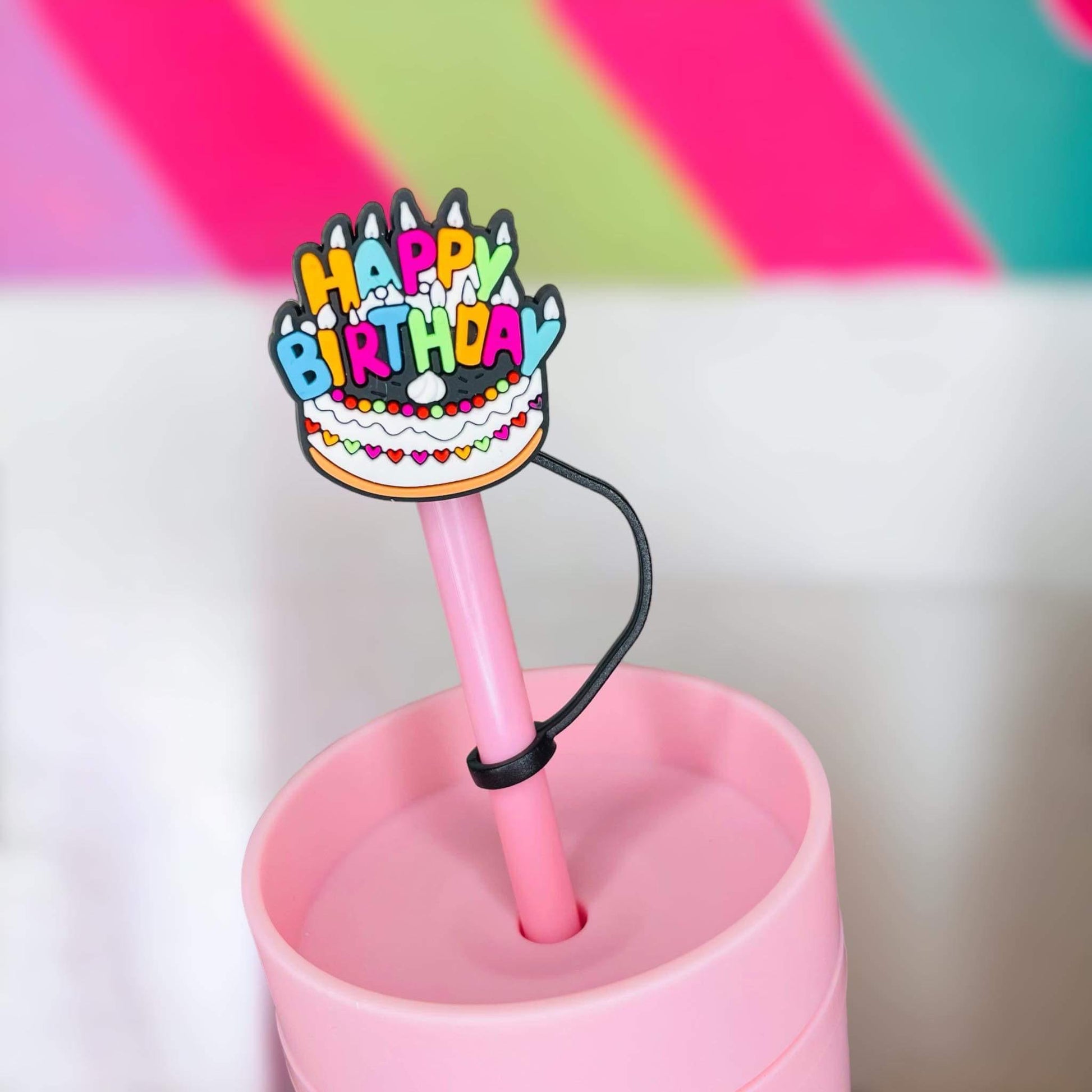 Birthday Straw Topper | Tumbler Accessories | Straw Cover | Fits 8mm/10mm Straws | Straw Topper